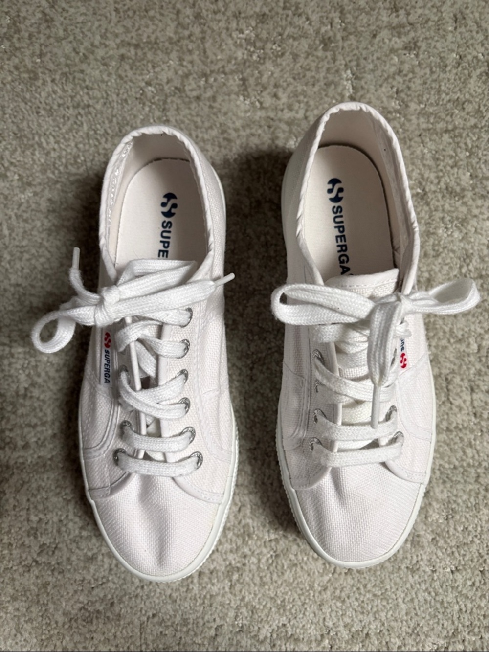 Superga White Low-Top 2740 Platform Canvas Sneaker Size 37 - Picture 6 of 11